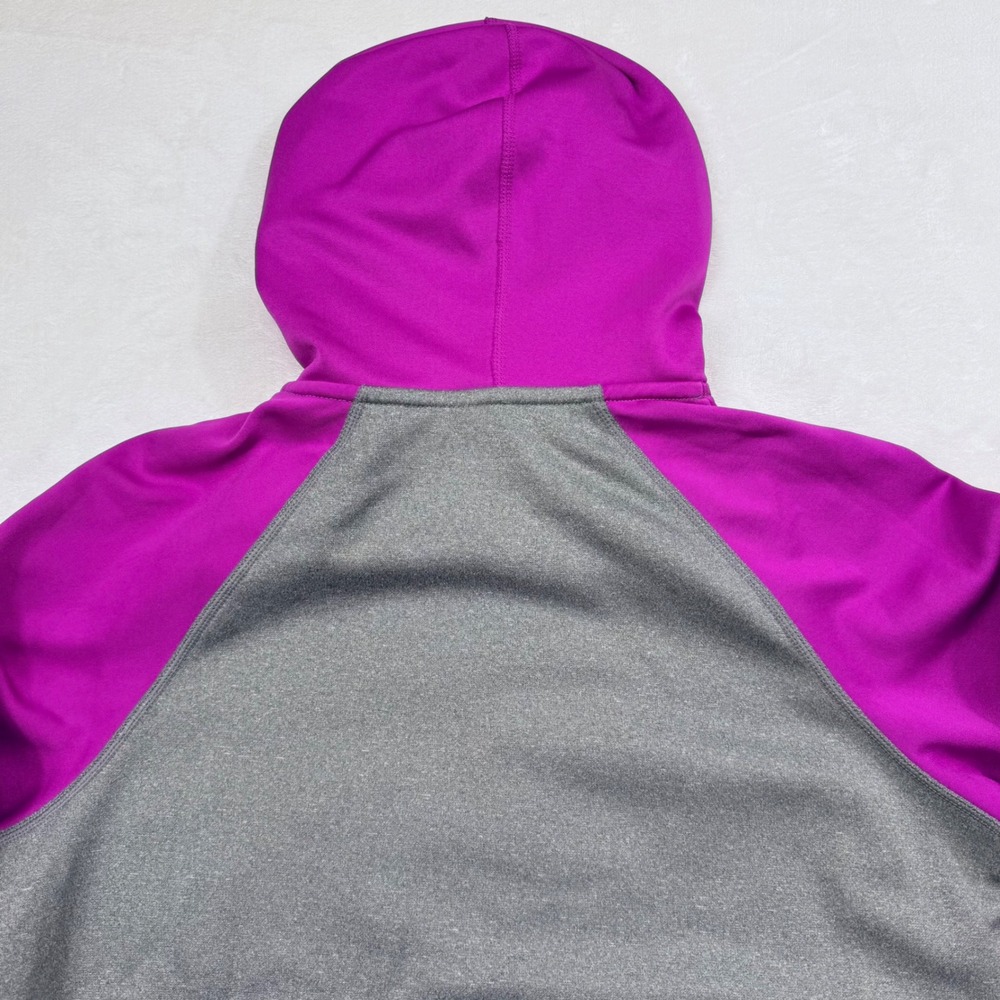 Nike Therma-FIT Hoodie Womens Medium Gray Purple Just Do It Raglan Sweatshirt - Picture 7 of 16